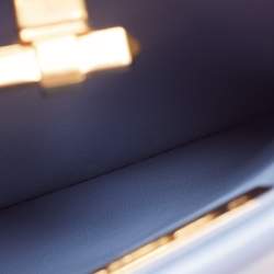 Pre Owned Valentino Blue Quilted Leather Roman Stud Top Handle Bag