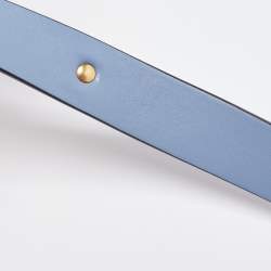 Pre Owned Valentino Blue Quilted Leather Roman Stud Top Handle Bag