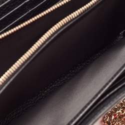Pre Owned Valentino Black Leather Rockstud Envelope Wallet on Chain