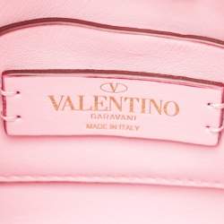 مملوكة مسبقًا Valentino Pink Quilted Leather Mini Roman Stud Top Handle Bag