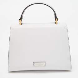 مملوكة مسبقًا Valentino White Leather Small VSling Top Handle Bag
