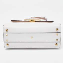 مملوكة مسبقًا Valentino White Leather Small VSling Top Handle Bag
