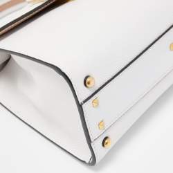 مملوكة مسبقًا Valentino White Leather Small VSling Top Handle Bag