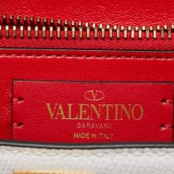 مملوكة مسبقًا Valentino White Leather Small VSling Top Handle Bag