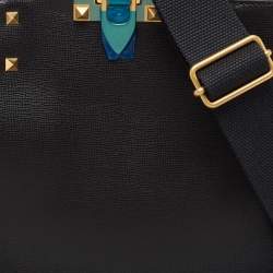 Pre Owned Valentino Black Leather Rockstud Alcove Tote