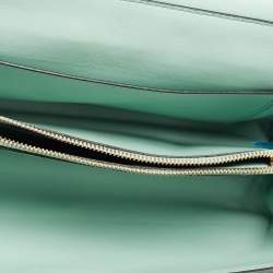 Pre Owned Valentino Mint Green Leather Stud Sign Shoulder Bag