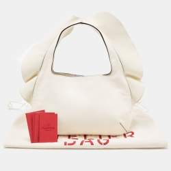 Pre Owned Valentino Off-White Leather 04 Rouches Edition Atelier Hobo