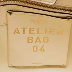 Pre Owned Valentino Off-White Leather 04 Rouches Edition Atelier Hobo