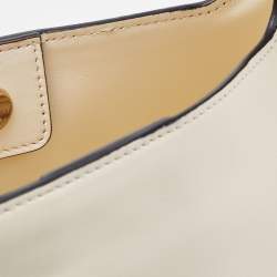 Pre Owned Valentino Off-White Leather 04 Rouches Edition Atelier Hobo