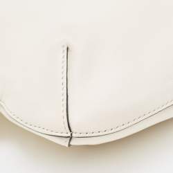 Pre Owned Valentino Off-White Leather 04 Rouches Edition Atelier Hobo