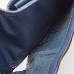 Pre Owned Valentino Blue Leather VLogo Compact Wallet