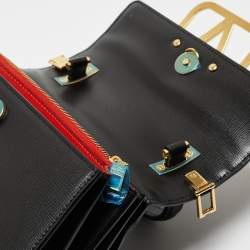 Pre Owned Valentino Black Leather Small Alcove Top Handle Bag