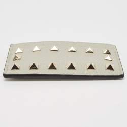 Valentino Grey Leather Rockstud Card Holder