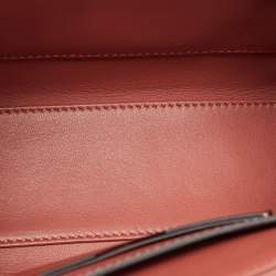 Pre Owned Valentino Chestnut Brown Leather Small One Stud Top Handle Bag