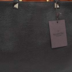 Pre Owned Valentino Brown/Black Leather Identity Reversible Tote
