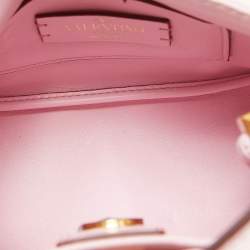 Pre Owned Valentino Pink Quilted Leather Mini Roman Stud Top Handle Bag