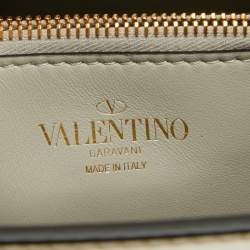 Pre Owned Valentino Ivory Leather Stud Sign Shoulder Bag