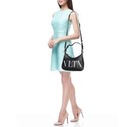 Pre Owned Valentino Black Leather Small VLTN Hobo