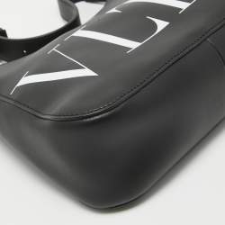 Pre Owned Valentino Black Leather Small VLTN Hobo