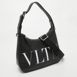 Pre Owned Valentino Black Leather Small VLTN Hobo