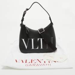 Pre Owned Valentino Black Leather Small VLTN Hobo