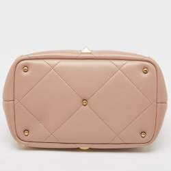 Valentino Rose Cannelle Leather Medium Roman Stud Top Handle Bag