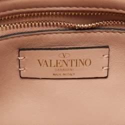 Valentino Rose Cannelle Leather Medium Roman Stud Top Handle Bag