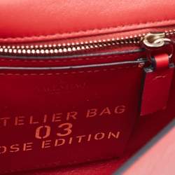 Pre Owned Valentino Rosso Red Leather 03 Rose Edition Atelier Crossbody Bag