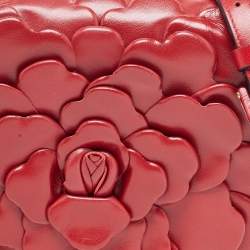 Pre Owned Valentino Rosso Red Leather 03 Rose Edition Atelier Crossbody Bag