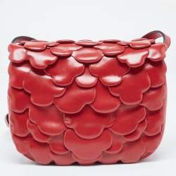 Pre Owned Valentino Rosso Red Leather 03 Rose Edition Atelier Crossbody Bag