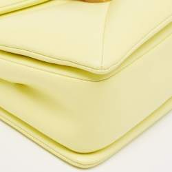 Pre Owned Valentino Yellow Leather One Stud Chain Bag