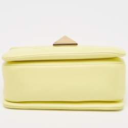 Pre Owned Valentino Yellow Leather One Stud Chain Bag