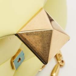 Pre Owned Valentino Yellow Leather One Stud Chain Bag