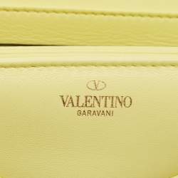 Pre Owned Valentino Yellow Leather One Stud Chain Bag