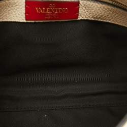 Pre Owned حقيبة هوبو فالنتينو روكستد جلد عاجي صغيرة