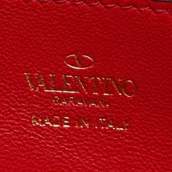 Pre Owned Valentino Black Leather Rockstud Alcove Box Top Handle Bag