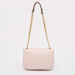 Pre Owned Valentino Pink Printed Leather VLogo Shoulder Bag