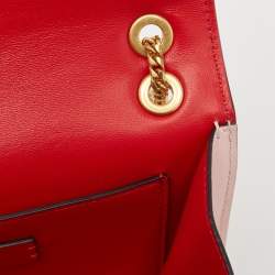 Pre Owned Valentino Pink Printed Leather VLogo Shoulder Bag