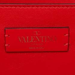 Pre Owned Valentino Pink Printed Leather VLogo Shoulder Bag