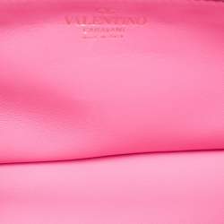 Pre Owned Valentino Pink Leather Stud Sign Shoulder Bag