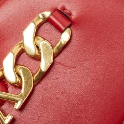 Pre Owned Valentino Red Leather VLogo Chain Bag
