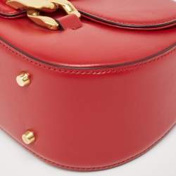 Pre Owned Valentino Red Leather VLogo Chain Bag