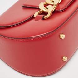Pre Owned Valentino Red Leather VLogo Chain Bag