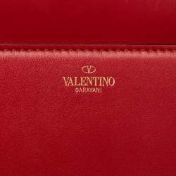 Pre Owned Valentino Red Leather VLogo Chain Bag