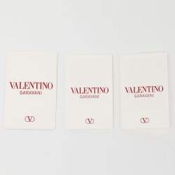 Pre Owned Valentino Tri Color Fabric and Leather Vlogo Compact Wallet