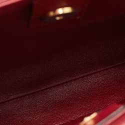 Pre Owned Valentino Burgundy Leather Small Roman Stud Top Handle Bag