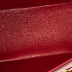 Pre Owned Valentino Red Leather Vlogo Chain Hobo