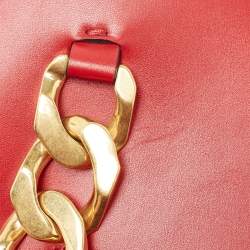 Pre Owned Valentino Red Leather Vlogo Chain Hobo