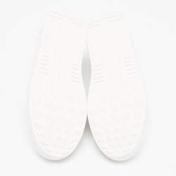 Pre Owned Valentino White/Beige Leather Rockstud Low Top Sneakers Size 38