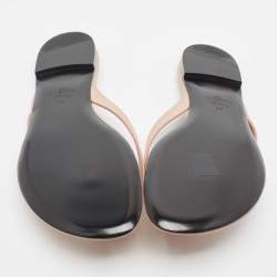 Pre Owned Valentino Dusty Pink Leather Roman Stud Thong Flats Size 39